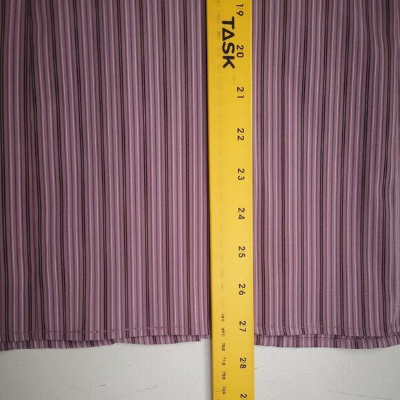 DCC Stretch Junior Plus Ladies Purple Black & White Striped Zipper Closure Shirt - Picture 8 of 8